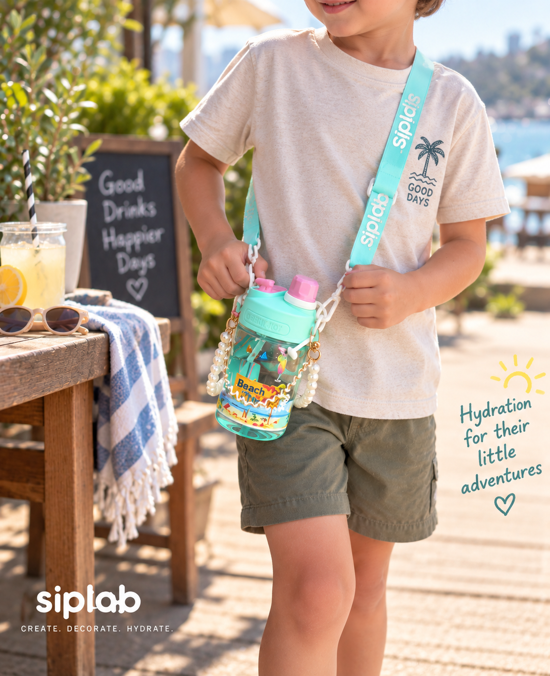 Siplab DIY Personalised Kids Drink Bottle Kit | 560ml Tritan Bottle